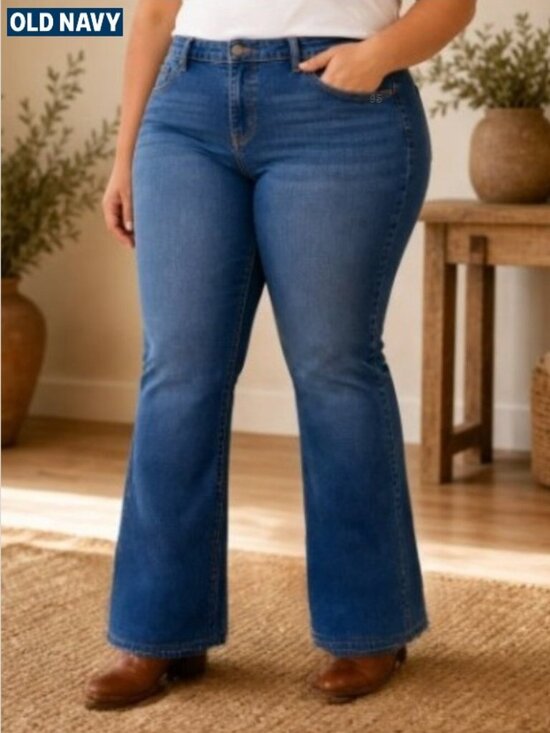 Old Navy Denim - OLD NAVY The Sweetheart Mid‑Rise Bootcut Jeans, Medium Wash Plus Size 20